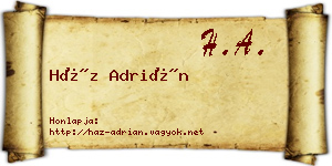 Ház Adrián névjegykártya